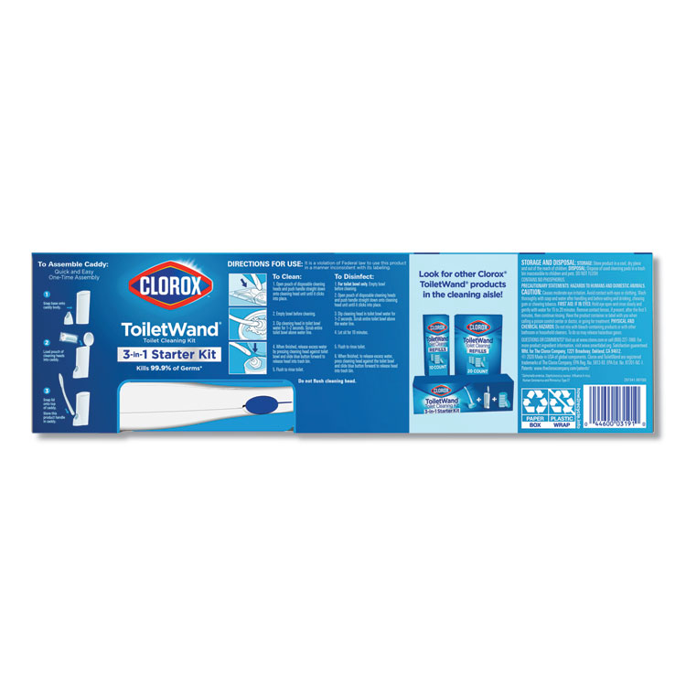 Toiletwand Disposable Toilet Cleaning System: Handle, Caddy And Refills, White, 6/Carton - Image 4