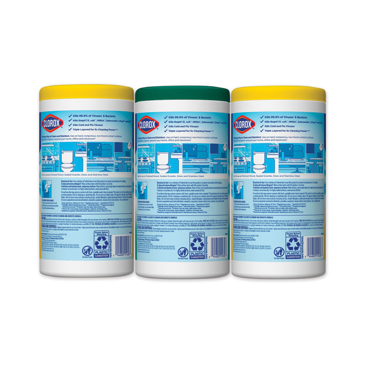 Disinfecting Wipes, 1-Ply, 7 x 8, Fresh Scent/Citrus Blend, White, 75/Canister, 3/Pack, 4 Packs/Carton - Image 9