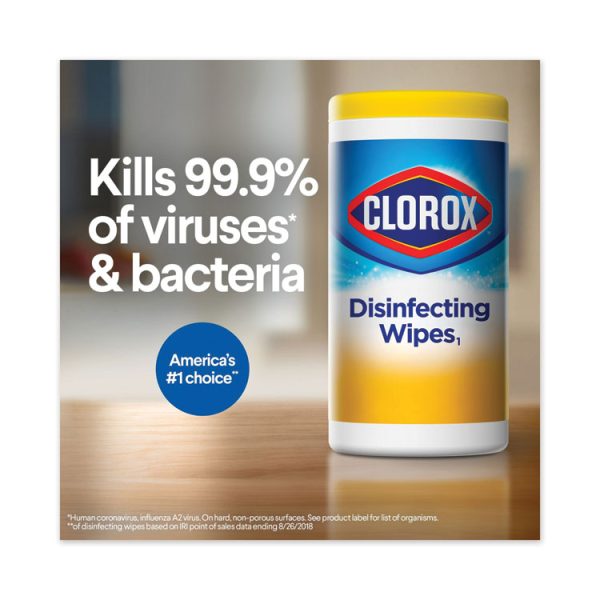 Disinfecting Wipes, 1-Ply, 7 x 8, Fresh Scent/Citrus Blend, White, 75/Canister, 3/Pack, 4 Packs/Carton - Image 4