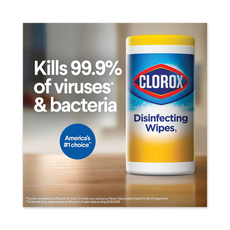 Disinfecting Wipes, 1-Ply, 7 x 8, Fresh Scent/Citrus Blend, White, 75/Canister, 3/Pack, 4 Packs/Carton - Image 4