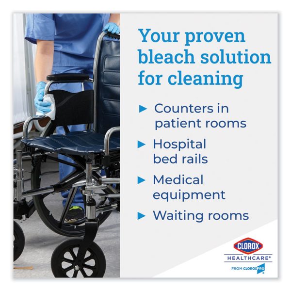 Bleach Germicidal Wipes, 1-Ply, 12 x 12, Unscented, White, 110/Canister, 2 Canisters/Carton - Image 7