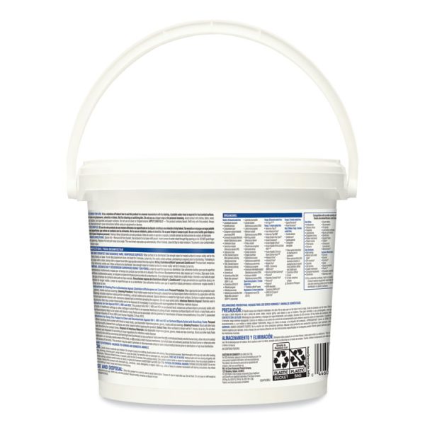 Bleach Germicidal Wipes, 1-Ply, 12 x 12, Unscented, White, 110/Canister, 2 Canisters/Carton - Image 3