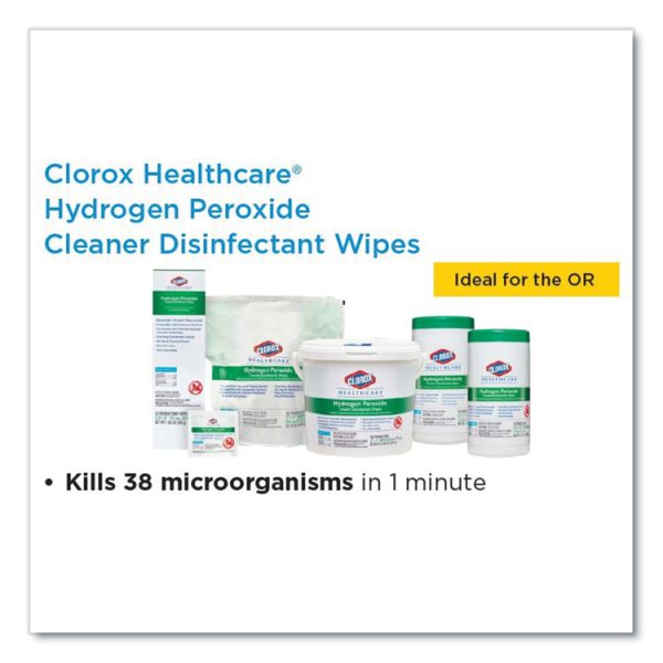 Hydrogen Peroxide Cleaner Disinfectant Wipes, 5.75 x 6.75, Unscented, White, 155/Canister, 6 Canisters/Carton - Image 5