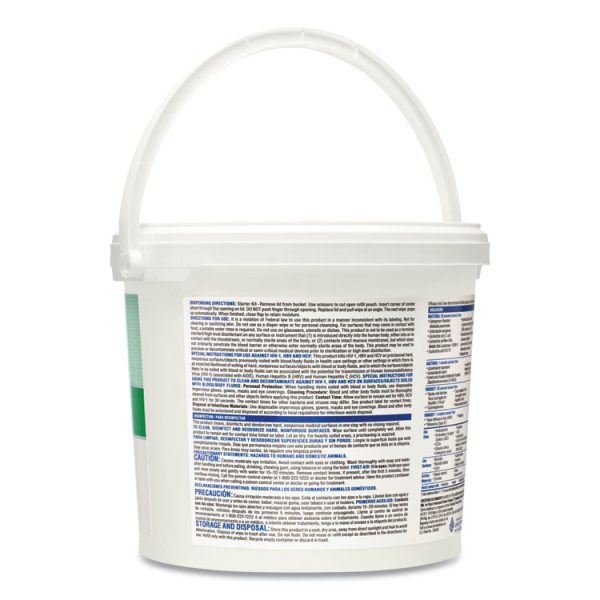 Hydrogen Peroxide Cleaner Disinfectant Wipes, 11 x 12, Unscented, White, 185/Canister, 2 Canisters/Carton - Image 4