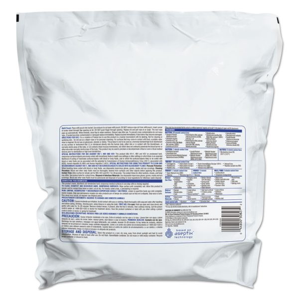 Hydrogen Peroxide Cleaner Disinfectant Wipes, 12 x 11, Unscented, White, 185/Pack, 2 Packs/Carton - Image 3