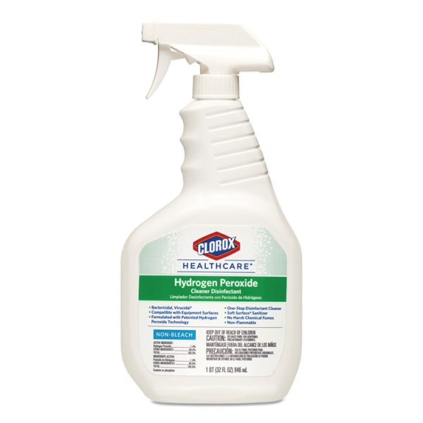 Hydrogen-Peroxide Cleaner/disinfectant, 32 Oz Spray Bottle, 9/carton - Image 2