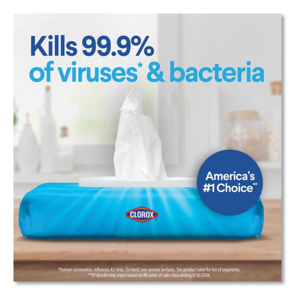 Disinfecting Wipes, Easy Pull Pack, 1-Ply, 8 x 7, Lemon Scent, White, 75 Towels/Box, 6 Boxes/Carton - Image 4