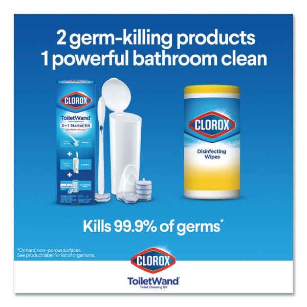 Disinfecting Toiletwand Refill Heads, Blue/White, 10/Pack, 6 Packs/Carton - Image 2