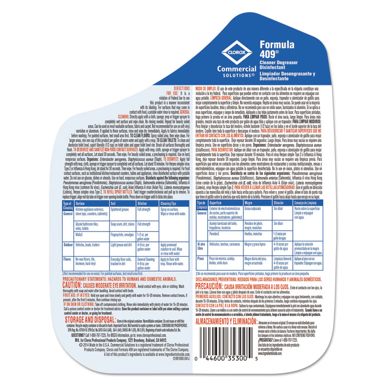 Cleaner Degreaser Disinfectant, Refill, 128 Oz Refill, 4/carton - Image 4