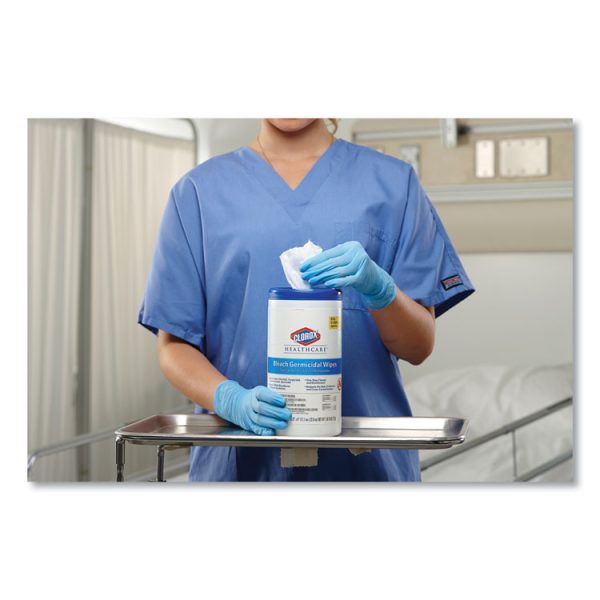 Bleach Germicidal Wipes, 1-Ply, 6.75 x 9, Unscented, White, 70/Canister - Image 9