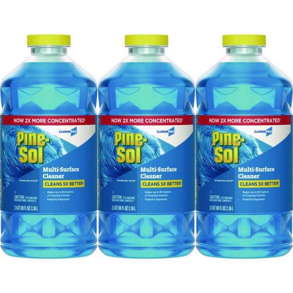 CloroxPro Multi-Surface Cleaner Concentrated, Sparkling Wave Scent, 80 oz Bottle, 3/Carton