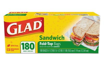 Fold-Top Sandwich Bags, 6.5″ X 5.5″, Clear, 180/box, 12 Boxes/carton