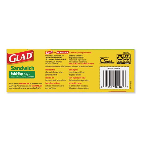 Fold-Top Sandwich Bags, 6.5" X 5.5", Clear, 180/box, 12 Boxes/carton - Image 5