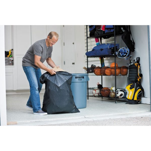 Forceflexplus Drawstring Large Trash Bags, 30 Gal, 1.05 Mil, 30" X 32", Black, 70/box - Image 2