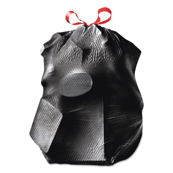 Forceflexplus Drawstring Large Trash Bags, 30 Gal, 1.05 Mil, 30" X 32", Black, 70/box - Image 4