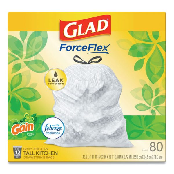OdorShield Tall Kitchen Drawstring Bags, 13 gal, 0.95 mil, 24" x 27.38", White, 80 Bags/Box, 3 Boxes/Carton - Image 7