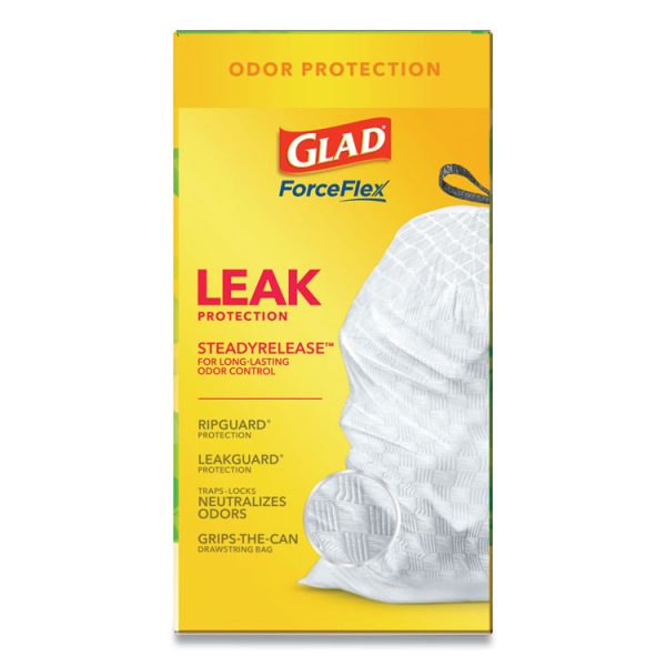 OdorShield Tall Kitchen Drawstring Bags, 13 gal, 0.95 mil, 24" x 27.38", White, 80 Bags/Box, 3 Boxes/Carton - Image 8