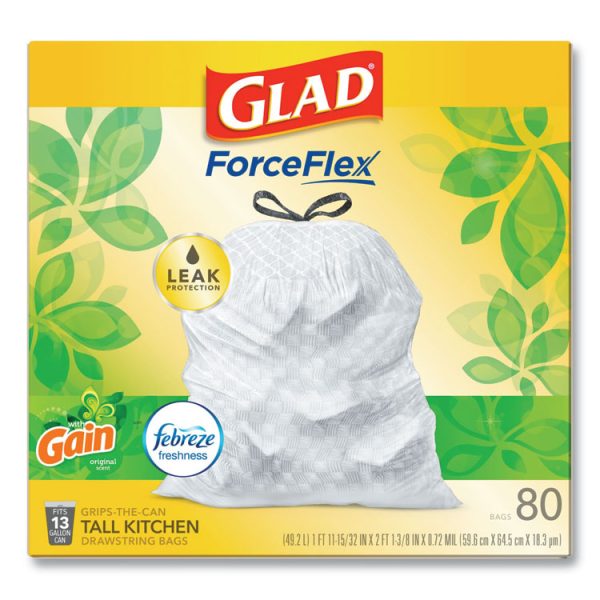 OdorShield Tall Kitchen Drawstring Bags, 13 gal, 0.95 mil, 24" x 27.38", White, 80 Bags/Box, 3 Boxes/Carton - Image 4