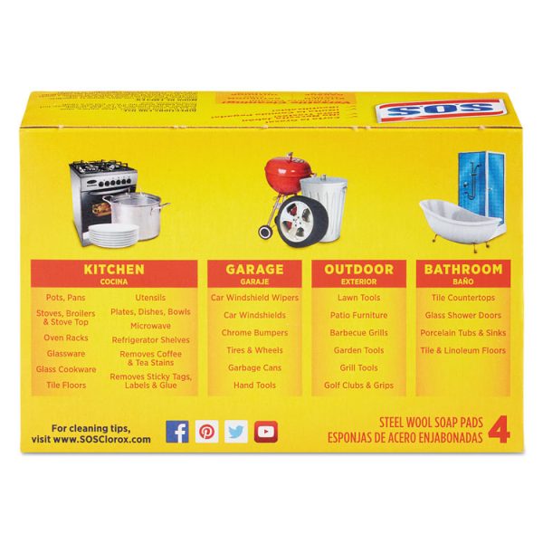Steel Wool Soap Pad, Steel, 4/box, 24 Boxes/carton - Image 3