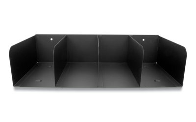 Trays, 4 Compartments, 16 X 8 X 4, Heavy Gauge Steel, Black