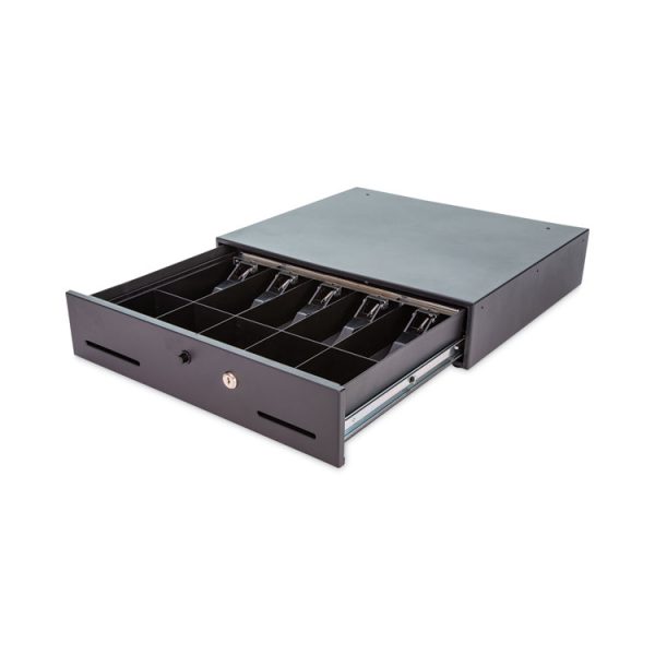 Metal Cash Drawer, Coin/Cash, 10 Compartments, 16 x 11.25 x 2.25, Black - Image 3