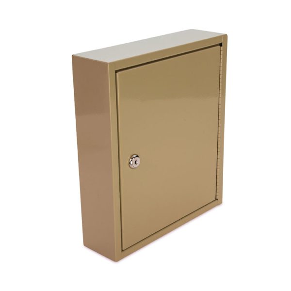 Key Lockable Key Cabinet, 60-Key, Metal, Sand, 10.63 x 3 x 12.13 - Image 2