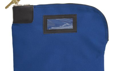 Fabric Deposit Bag, Locking, Canvas, 8.5 X 11 X 1, Blue