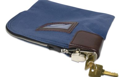 Fabric Deposit Bag, Locking, 8.5 X 11 X 1, Nylon, Blue