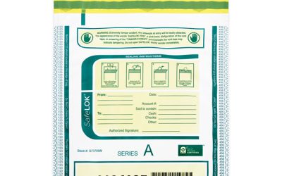 Deposit Bag, Plastic, 9 X 12, White/gray, 100/pack