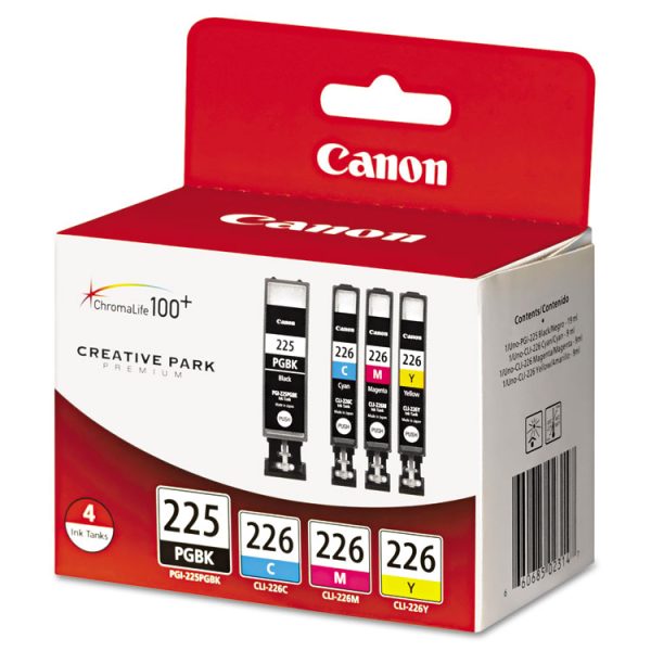 4530b008aa (pgi-225, Cli-226) Ink, Cyan/magenta/pigment Black/yellow, 4/pack - Image 2