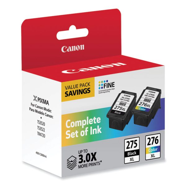4981C008 (PG-275XL/CL-276XL) High-Yield Multipack Ink, Black/Tri-Color - Image 2
