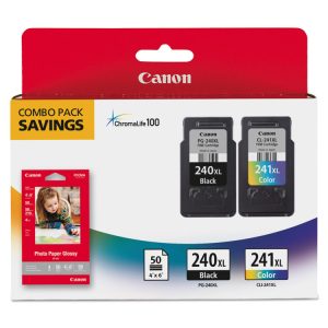 5206b005 (pg-240xl/cl-241xl) High-Yield Ink/paper Combo, Black/tri-Color