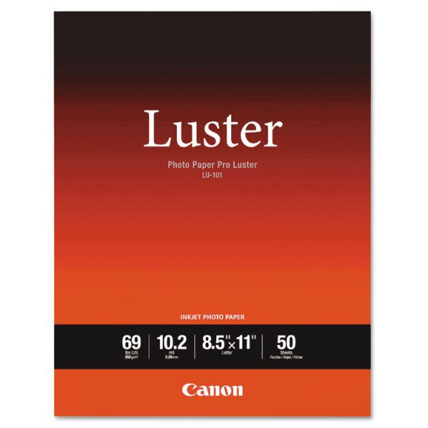 Pro Luster Inkjet Photo Paper, 10.2 Mil, 8.5 X 11, Luster White, 50/pack
