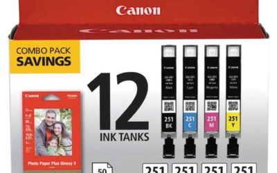 6513b010 (cli-251) Ink/paper Combo, Black/cyan/magenta/yellow