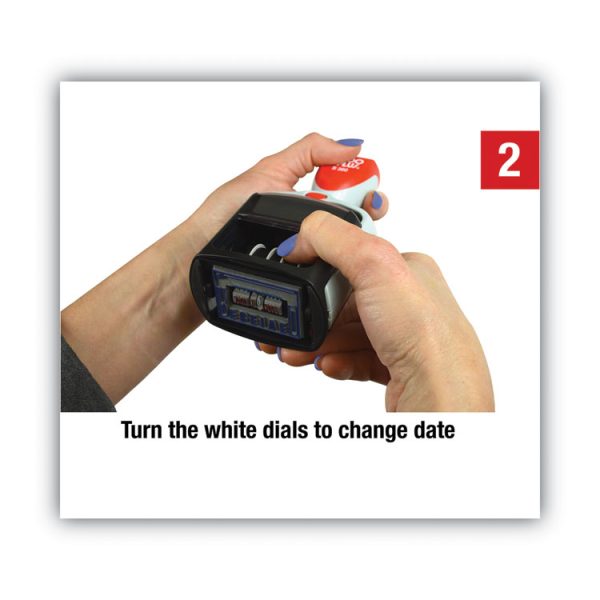 Model S 360 Two-Color Message Dater, 1.75 X 1, "received", Self-Inking, Blue/red - Image 4
