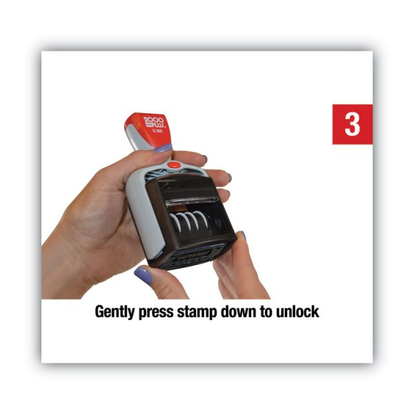 Model S 360 Two-Color Message Dater, 1.75 X 1, "received", Self-Inking, Blue/red - Image 5