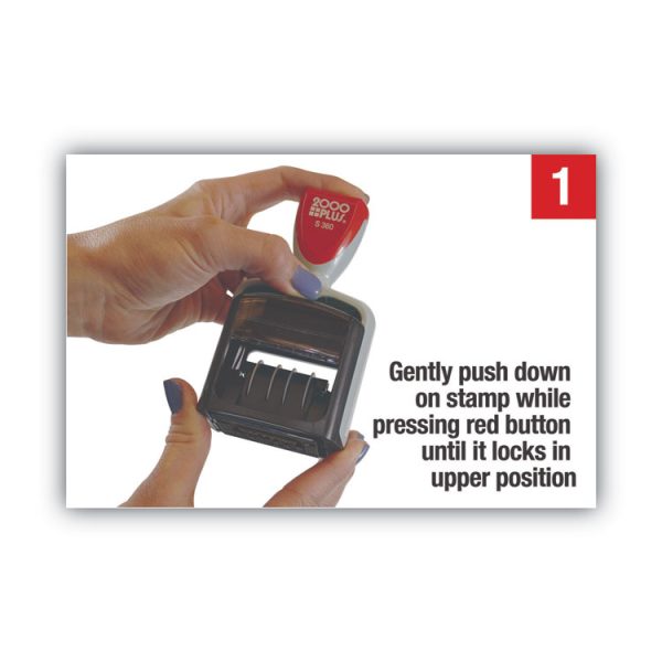 Model S 360 Two-Color Message Dater, 1.75 X 1, "received", Self-Inking, Blue/red - Image 6