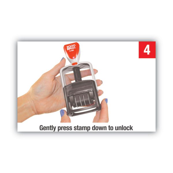 Model S 360 Two-Color Message Dater, 1.75 X 1, "received", Self-Inking, Blue/red - Image 9
