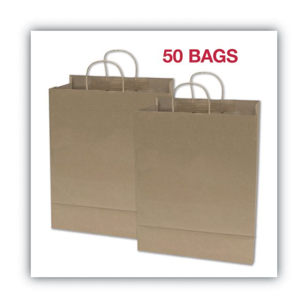 Premium Shopping Bag, 12" X 6.5" X 17", Brown Kraft, 50/box - Image 4