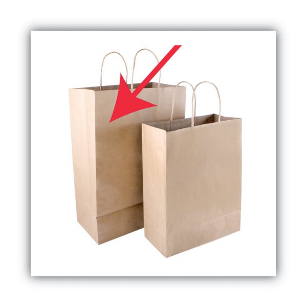 Premium Shopping Bag, 12" X 6.5" X 17", Brown Kraft, 50/box - Image 3