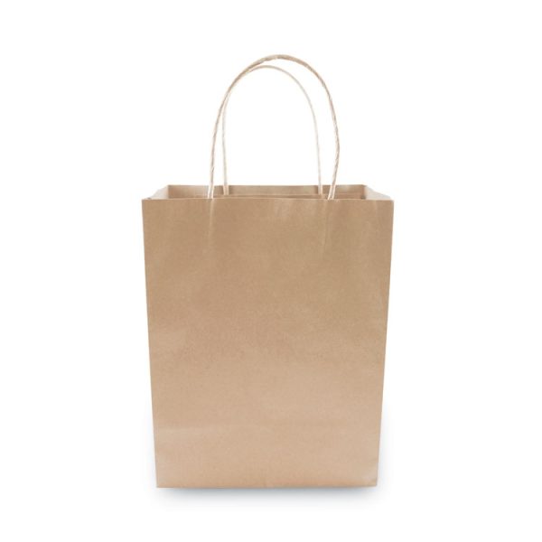 Premium Shopping Bag, 8" X 4" X 10.25", Brown Kraft, 50/box - Image 2