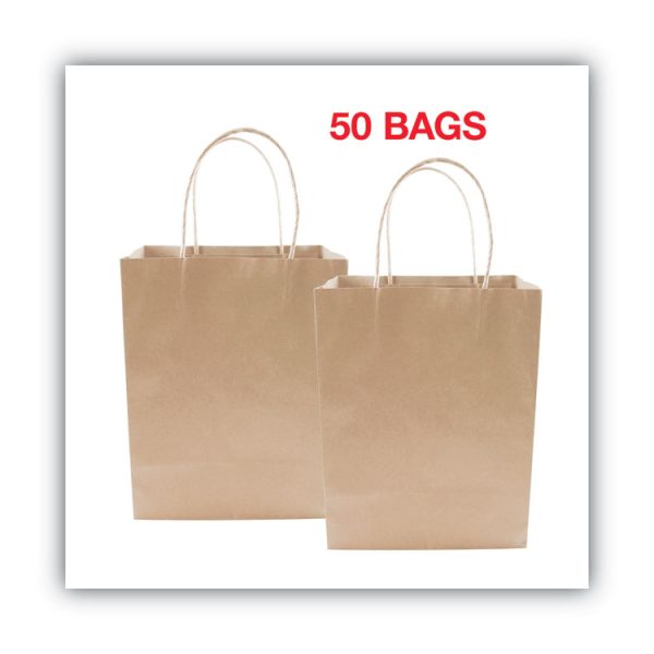 Premium Shopping Bag, 8" X 4" X 10.25", Brown Kraft, 50/box - Image 3