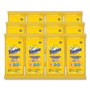 Multi Purpose Wipes, 1-Ply, 7 x 7, Lemon, White, 24/Pack, 12 Packs/Carton