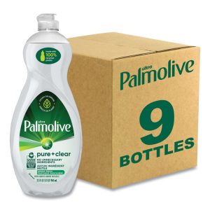 Pure + Clear Dishwashing Liquid, Unscented, 32.5 oz Bottle, 9/Carton
