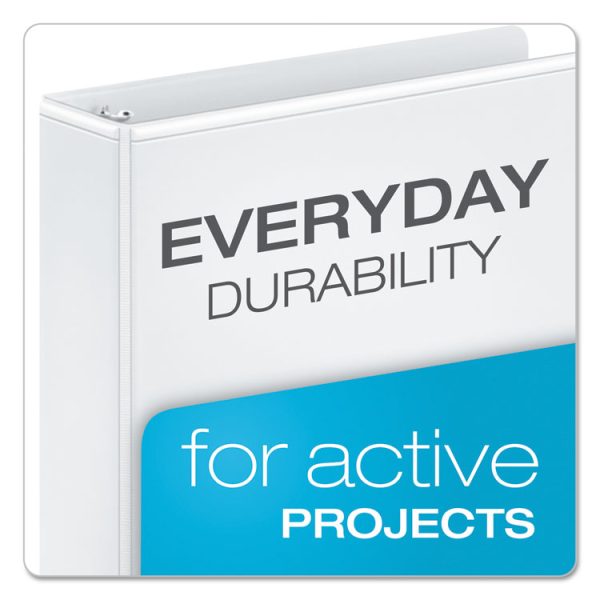 Performer Clearvue Slant-D Ring Binder, 3 Rings, 4" Capacity, 11 X 8.5, White - Image 2