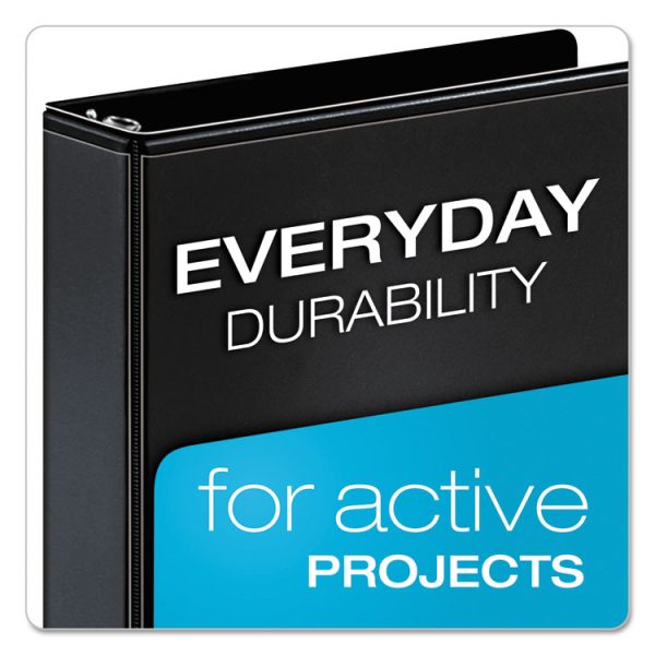 Performer Clearvue Slant-D Ring Binder, 3 Rings, 4" Capacity, 11 X 8.5, Black - Image 2