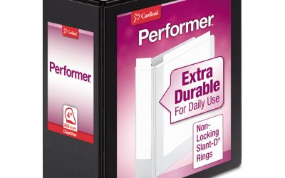 Performer Clearvue Slant-D Ring Binder, 3 Rings, 4″ Capacity, 11 X 8.5, Black