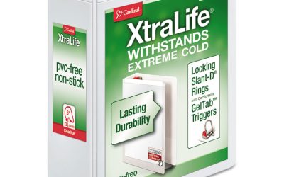 Xtralife Clearvue Non-Stick Locking Slant-D Ring Binder, 3 Rings, 3″ Capacity, 11 X 8.5, White