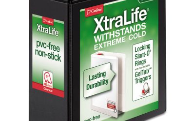 Xtralife Clearvue Non-Stick Locking Slant-D Ring Binder, 3 Rings, 4″ Capacity, 11 X 8.5, Black