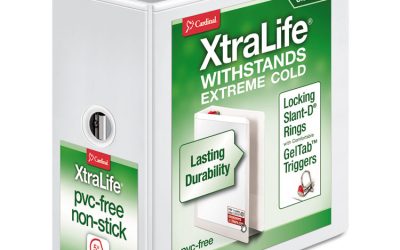 Xtralife Clearvue Non-Stick Locking Slant-D Ring Binder, 3 Rings, 5″ Capacity, 11 X 8.5, White